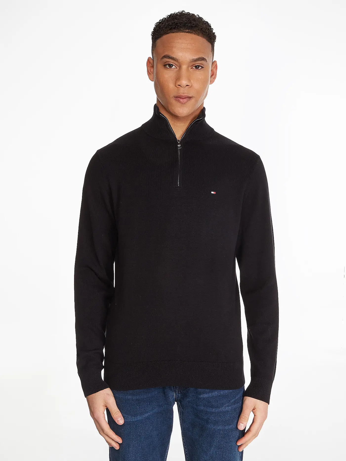 TOMMY HILFIGER | Troyerpullover | schwarz
